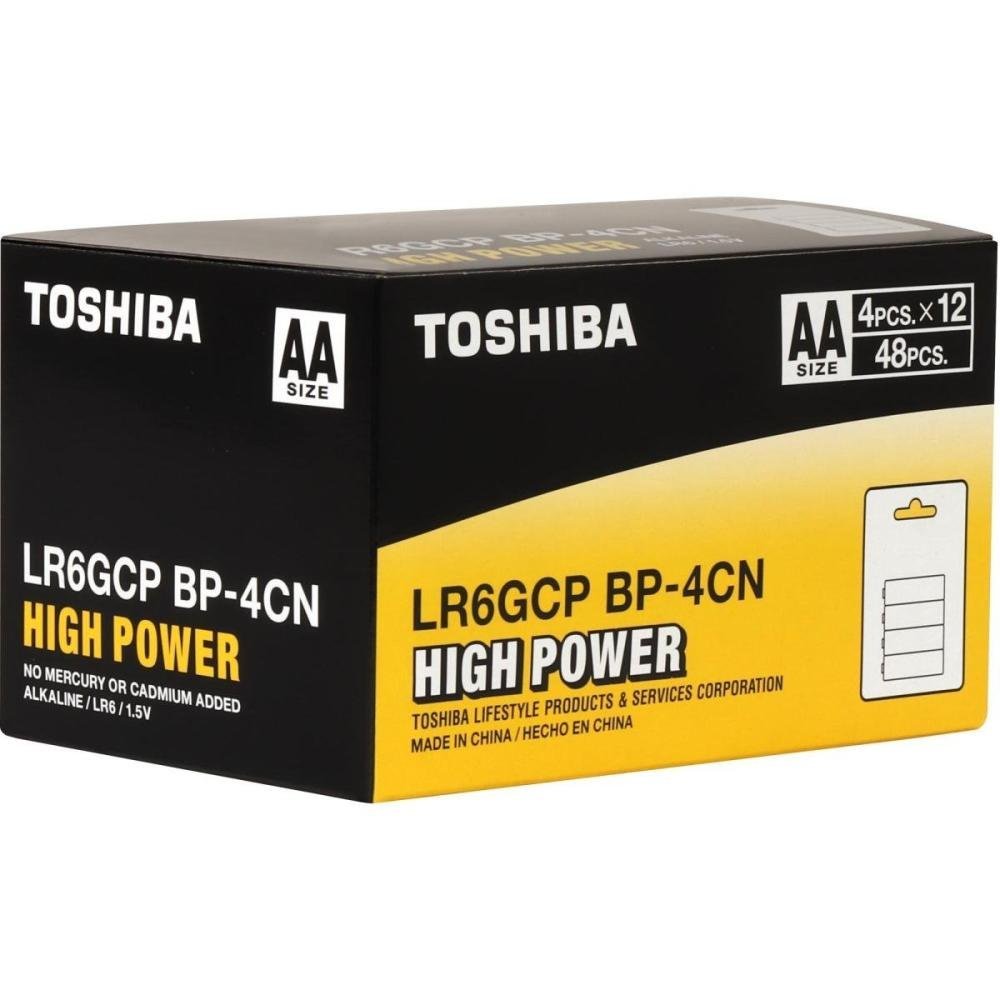 Pilha Alcalina AA 1,5 Volts Com 4 Pilhas Toshiba