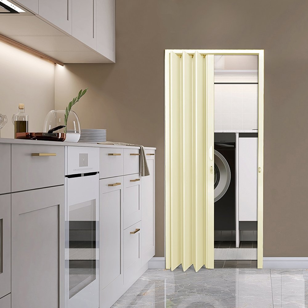 Porta Sanfonada PVC Plastilit 0,90x2,10m Bege