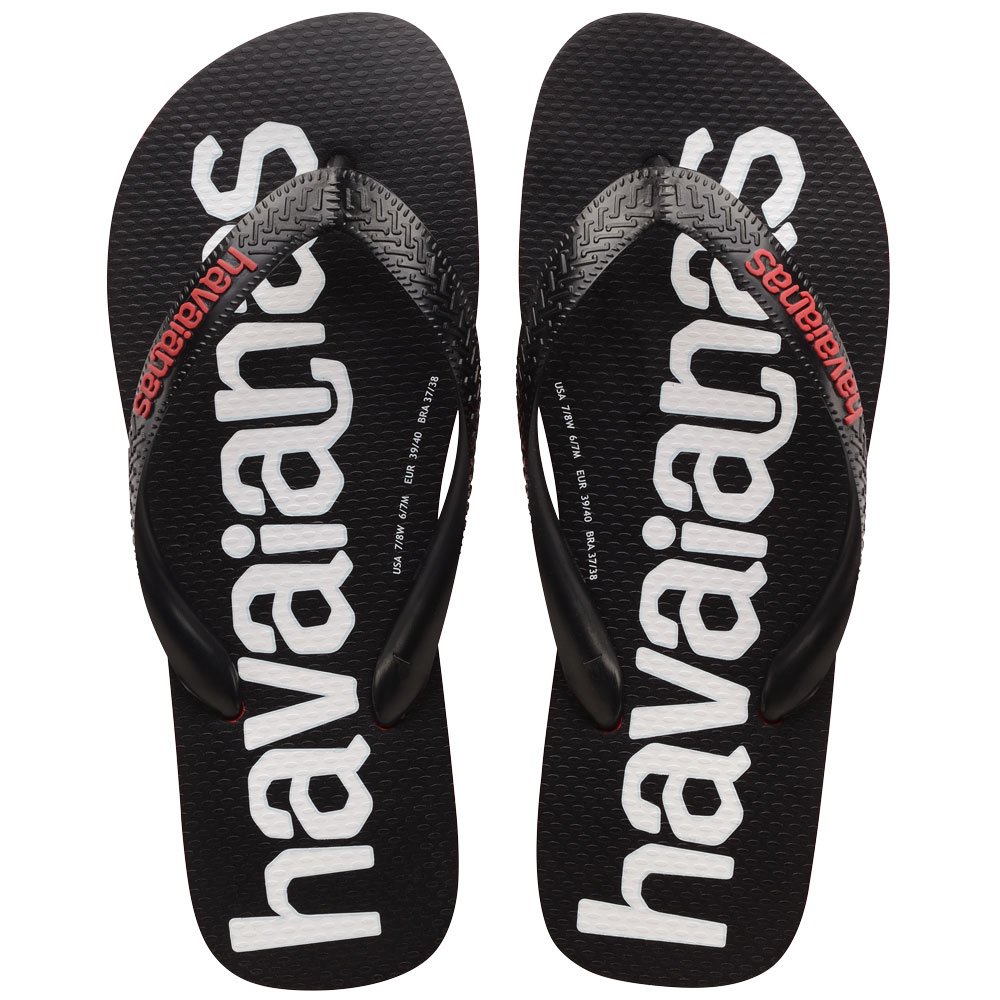 Chinelo Havaianas Top Logomania 2 (33-38) - Preto Vermelho Rubi 2090 Com 12 pares