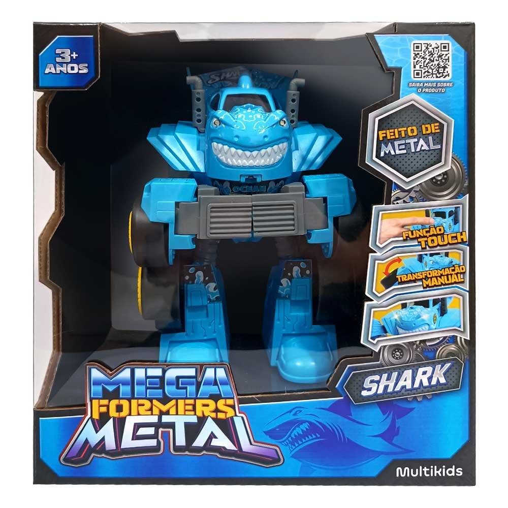 Carrinho Transformavel Megaformers Metal Shark Multikids - BR2044