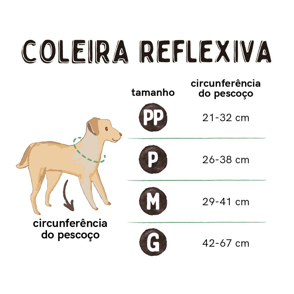 Coleira Reflexiva Preto e Verde Tamanho PP Mimo - PP079