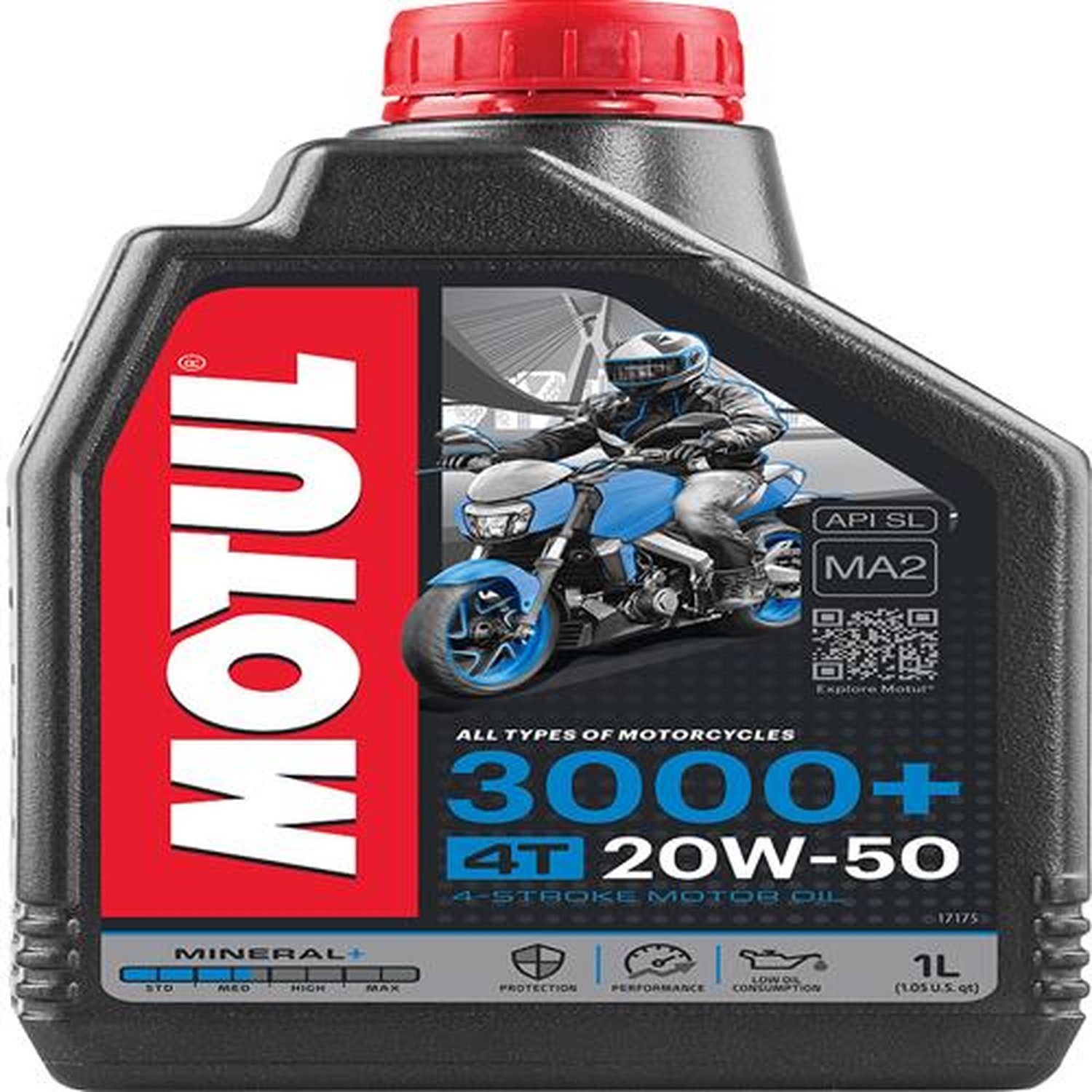 Óleo de Motor Mineral Motul 3000+ 20W50 4T 1 Litro