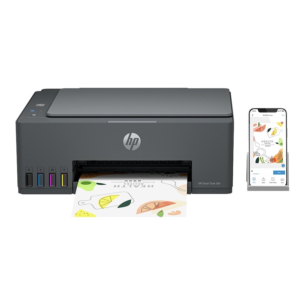 Multifuncional HP Tank INK 584 - Jato de Tinta, Colorida, Wi-Fi, USB 2.0, Preto, Bivolt