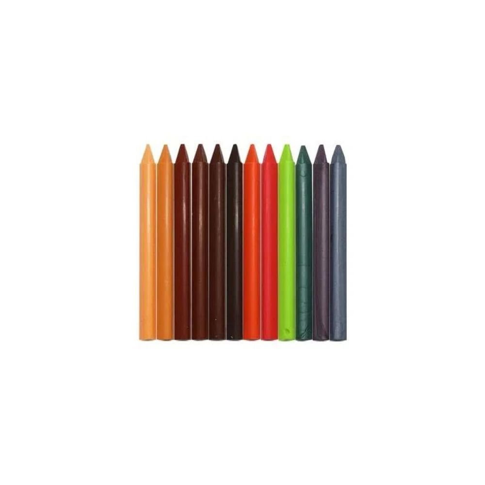 Giz de Cera 12 Cores Triangular Color/neon/metalico - Leoeleo_4190_ Leonora