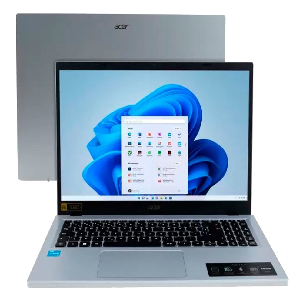 Notebook Acer Aspire 3 A315 | Tela 15.6", Intel Core i3-N305, 512GB SSD, 8GB RAM, Windows 11, Prata