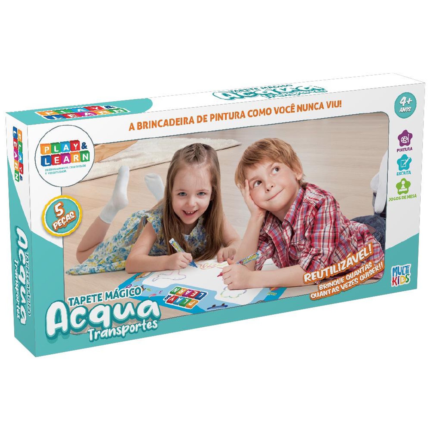 Tapete Magico Acqua Play & Learn Transportes 63.5x38cm Multikids - BR1746