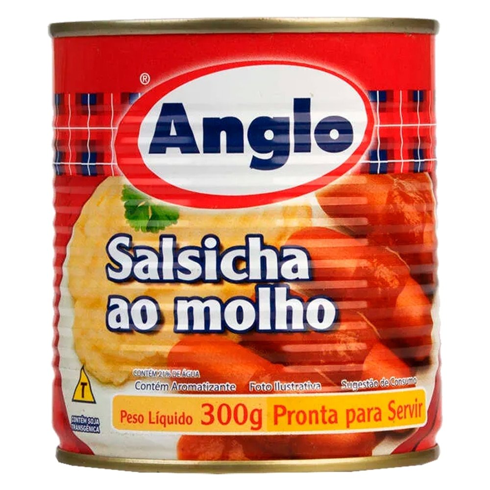 Salsicha Anglo 300g Ao Molho Lata - Emgalagem Com 24 Unidades