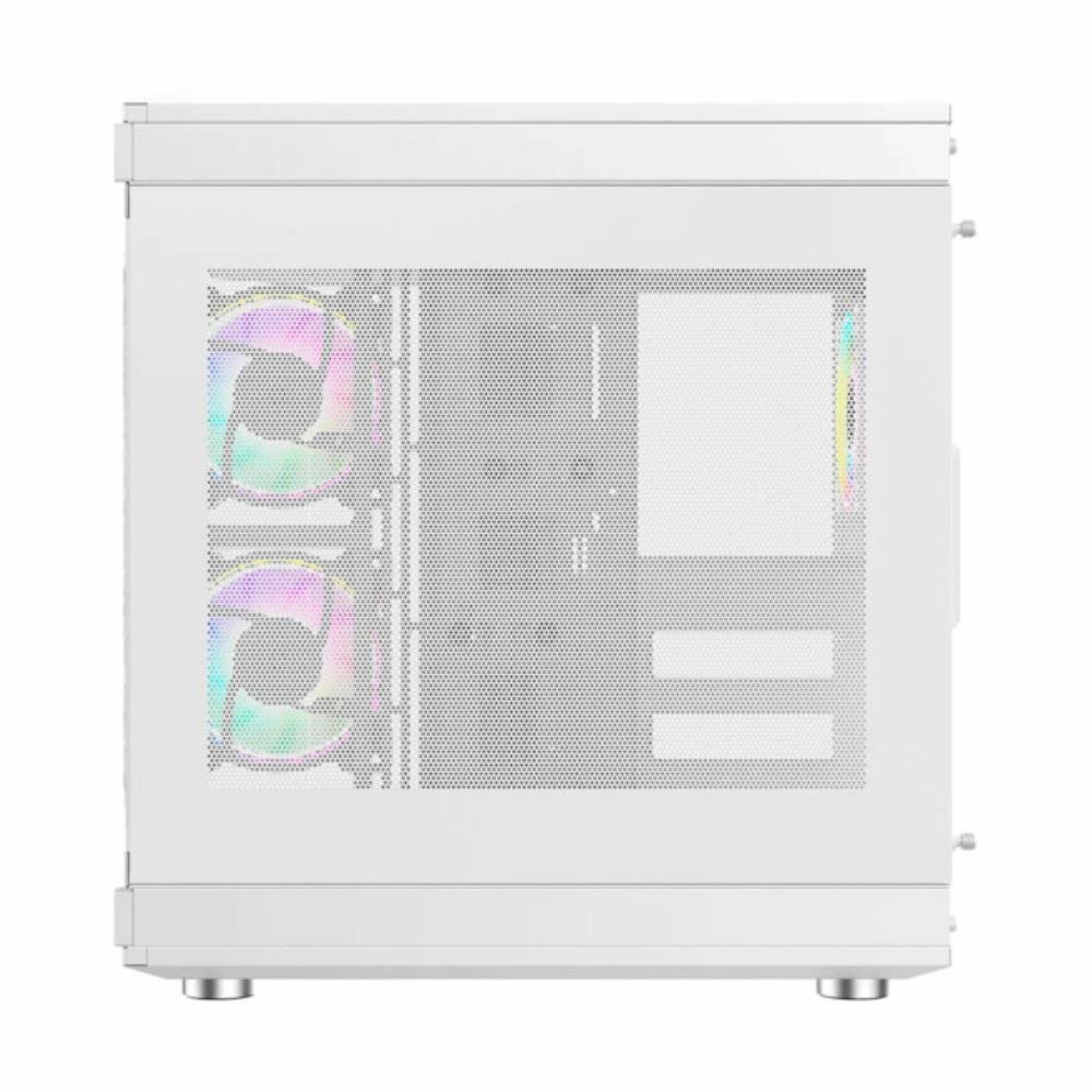Gabinete Gamer Liketec Unreal Snow, Cube Design, Mid Tower, Vidro Temperado, Branco, S/ Fonte e S/ Fans, 2054
