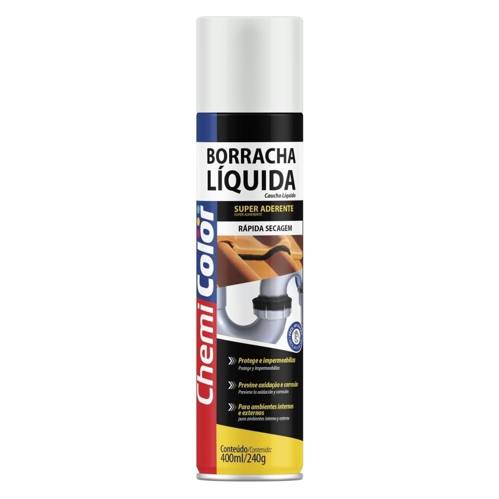 Tinta Spray Chemicolor Borracha Líquida Impermeabilizante Branca 400ml