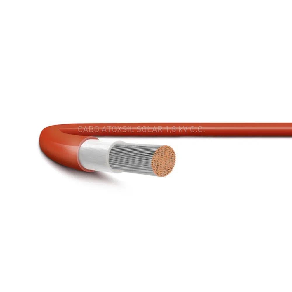 Cabo Solar Flexivel 1,8 KV C.C 6mm Vermelho