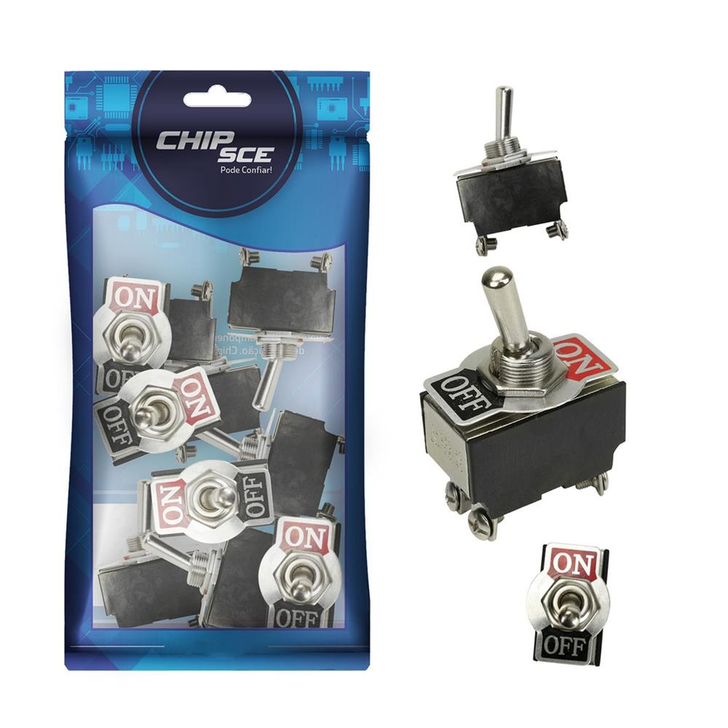 Chave Alavanca 4 Polos On/Off Liga E Desliga Compativel Com TV - 15A-125V / 10A-250V