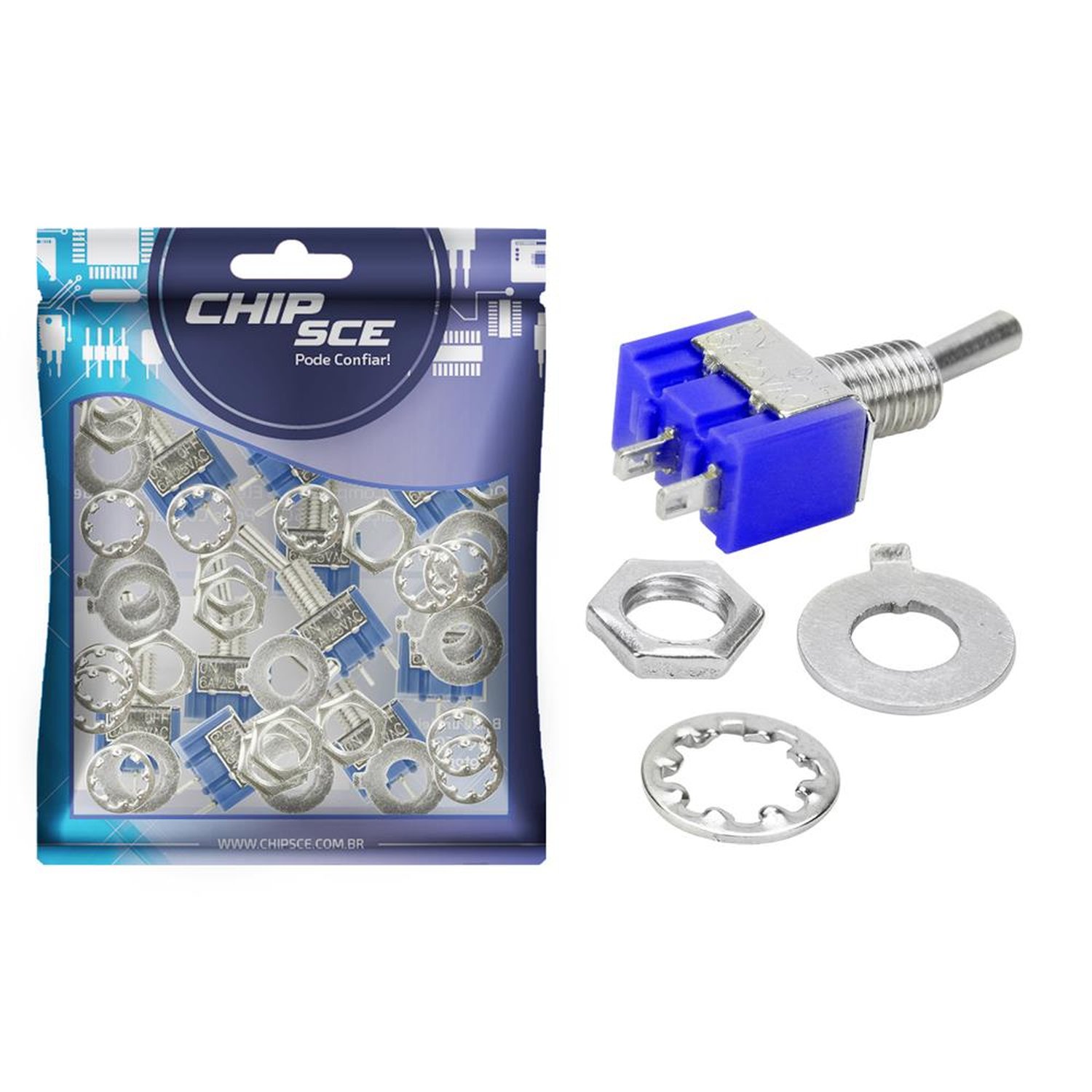 Chave Alavanca 2 Polos On/Off MTS-101 Kit Com 10 Peças