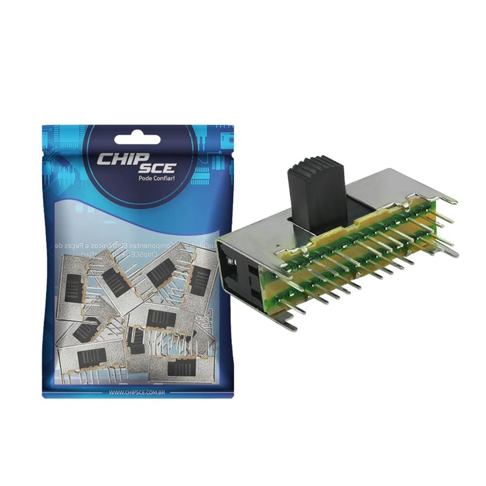 Chave H H Deslizante 3 Posições Sk63d01 24 Terminais 90 Graus - ChipSCE