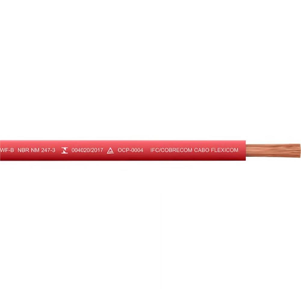 Cabo Flexivel Hepr 6mm Vermelho 1kv Cobrecom