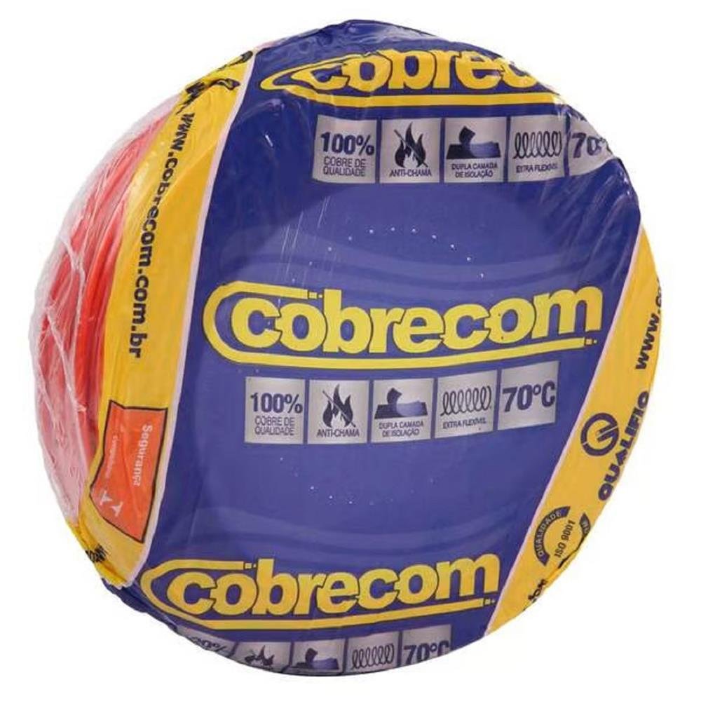Cabo Flexivel Hepr 6mm Vermelho 1kv Cobrecom