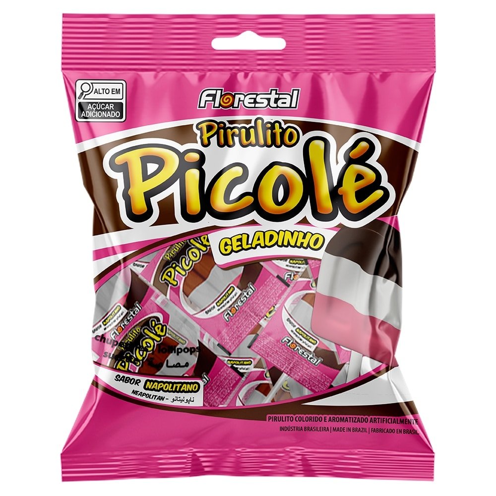 Pirulito Florestal Picole Napolitano SM 120g | Martins Atacado