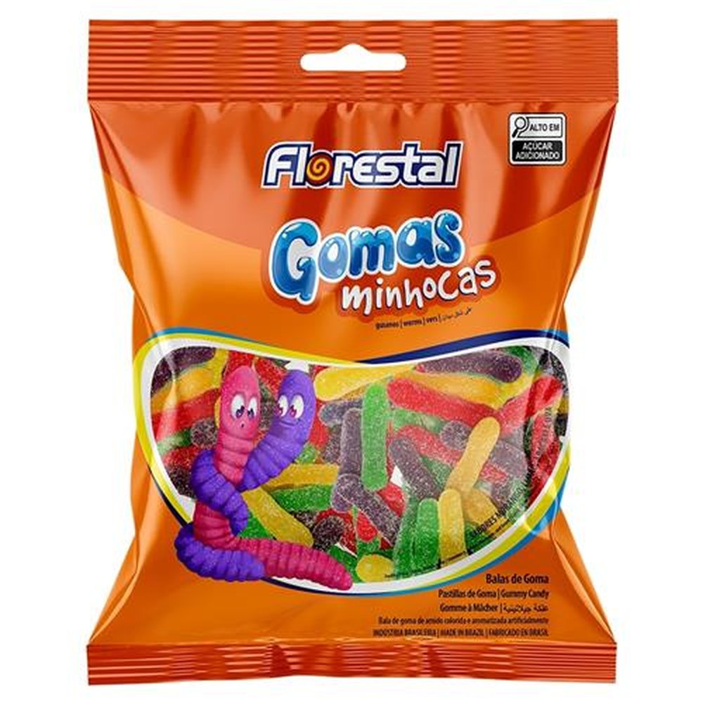 Bala Florestal Goma Minhocas 201g