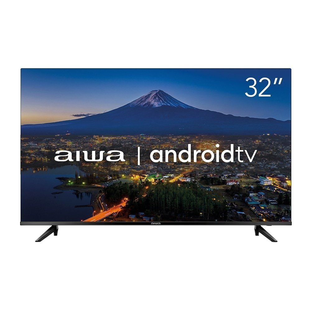 Smart TV LED Aiwa 32" Android TV AWSTV32BL02A - HD, IPS, HDR10, Blue protect, Wi-Fi, 2 USB, 2 HDMI, Borda Ultrafina, 60Hz