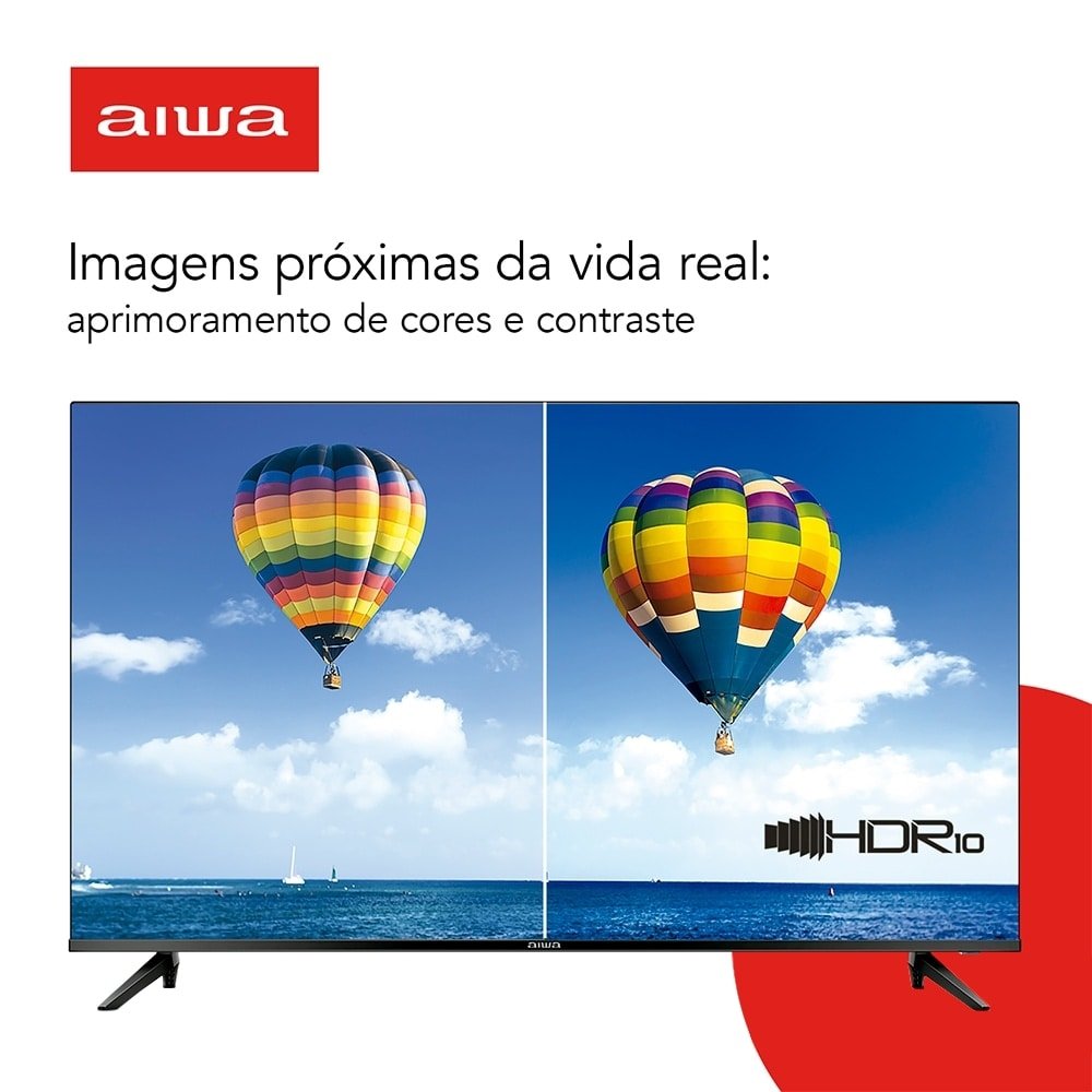 Smart TV DLED 43" Aiwa AWSTV43BL02A - Full HD, Wi-Fi, 2 USB, 2 HDMI, Borda Ultrafina, 60Hz