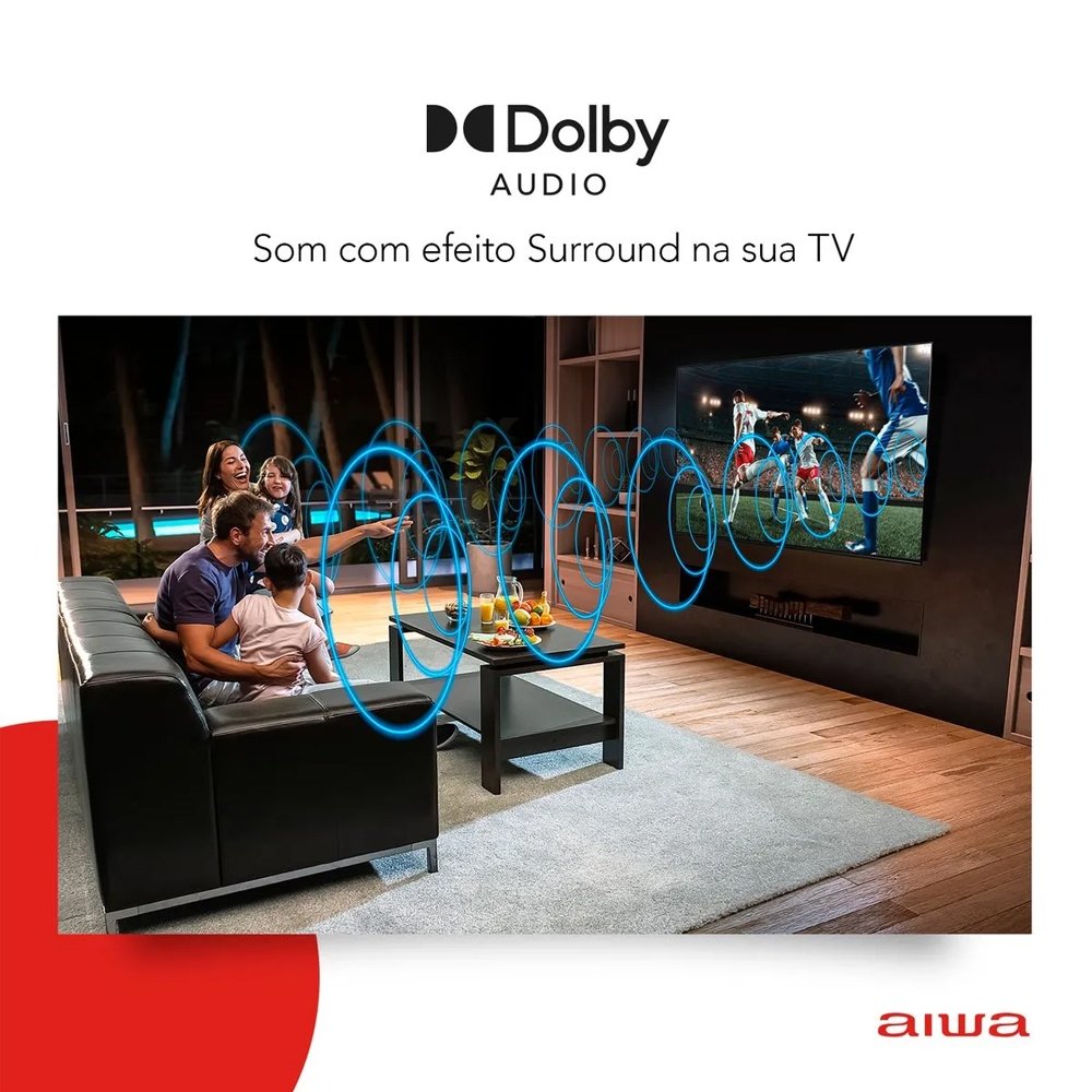 Smart TV LED 50" Aiwa 50BL02A - 4K UHD, com Wi-Fi, 2 USB, 3 HDMI, Borda Ultrafina, 60Hz