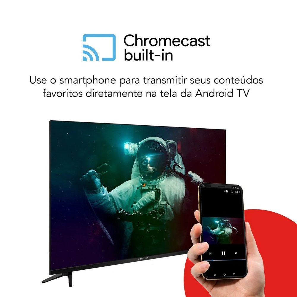Smart TV LED 50" Aiwa 50BL02A - 4K UHD, com Wi-Fi, 2 USB, 3 HDMI, Borda Ultrafina, 60Hz