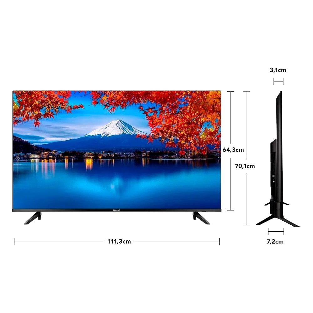 Smart TV LED 50" Aiwa 50BL02A - 4K UHD, com Wi-Fi, 2 USB, 3 HDMI, Borda Ultrafina, 60Hz