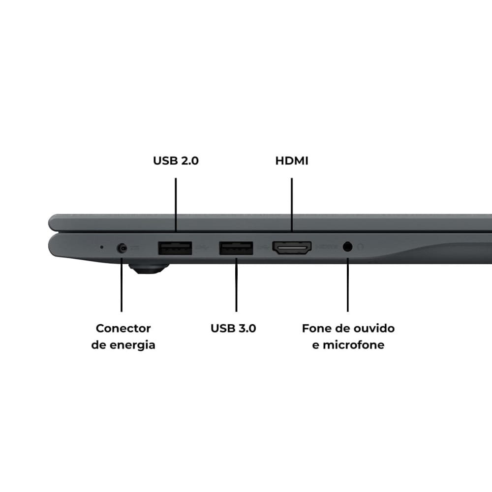 Notebook Positivo Vision C4128A-14 - Tela 14P", Intel Celeron, 128GB, 4GB RAM, Windows 11, Cinza