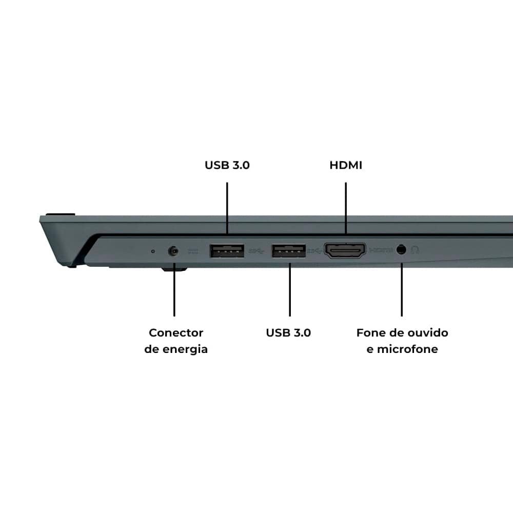 Notebook Positivo Vision C4128A-15 - Tela 15.0", Intel Celeron, 128GB, 4GB RAM, Windows 11, Cinza