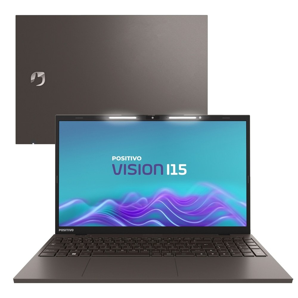 Notebook Positivo Vision I38256A | Tela 15.6", Intel Core i3-1115G4, 256GB SSD, 8GB RAM, Windows 11, Cinza