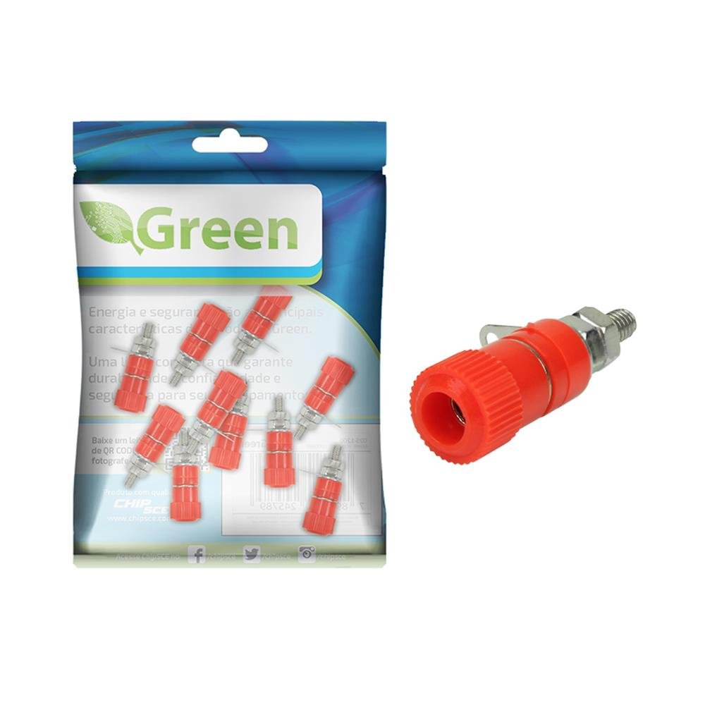 Borne Para Plug Banana Vermelho 11x33mm - Green