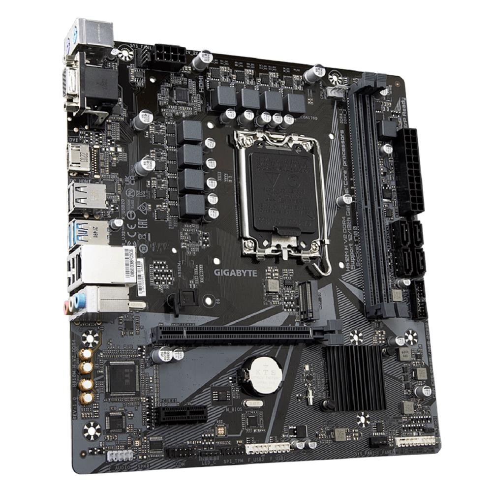 Placa Mãe Gigabyte H610M H V2 DDR4, Chipset H610, Intel LGA 1700, mATX, DDR4