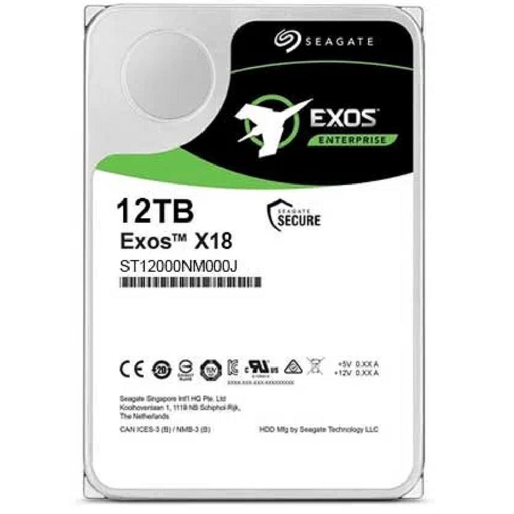Hd Seagate Exos X18, 12Tb, Sata 6Gb/S, 3.5 Pol, Cache 256Mb, 7200Rpm