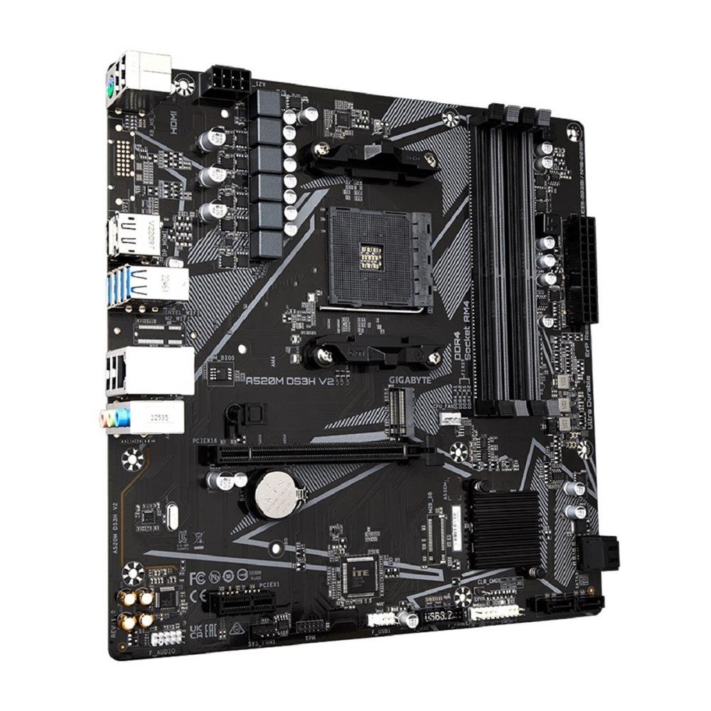 Placa Mãe Gigabyte A520M DS3H V2, Chipset A520, AMD AM4, mATX, DDR4