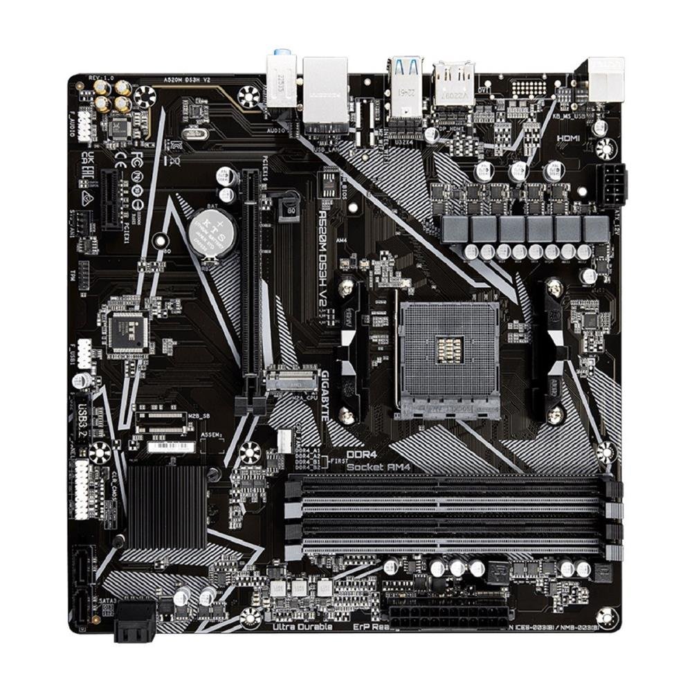 Placa Mãe Gigabyte A520M DS3H V2, Chipset A520, AMD AM4, mATX, DDR4