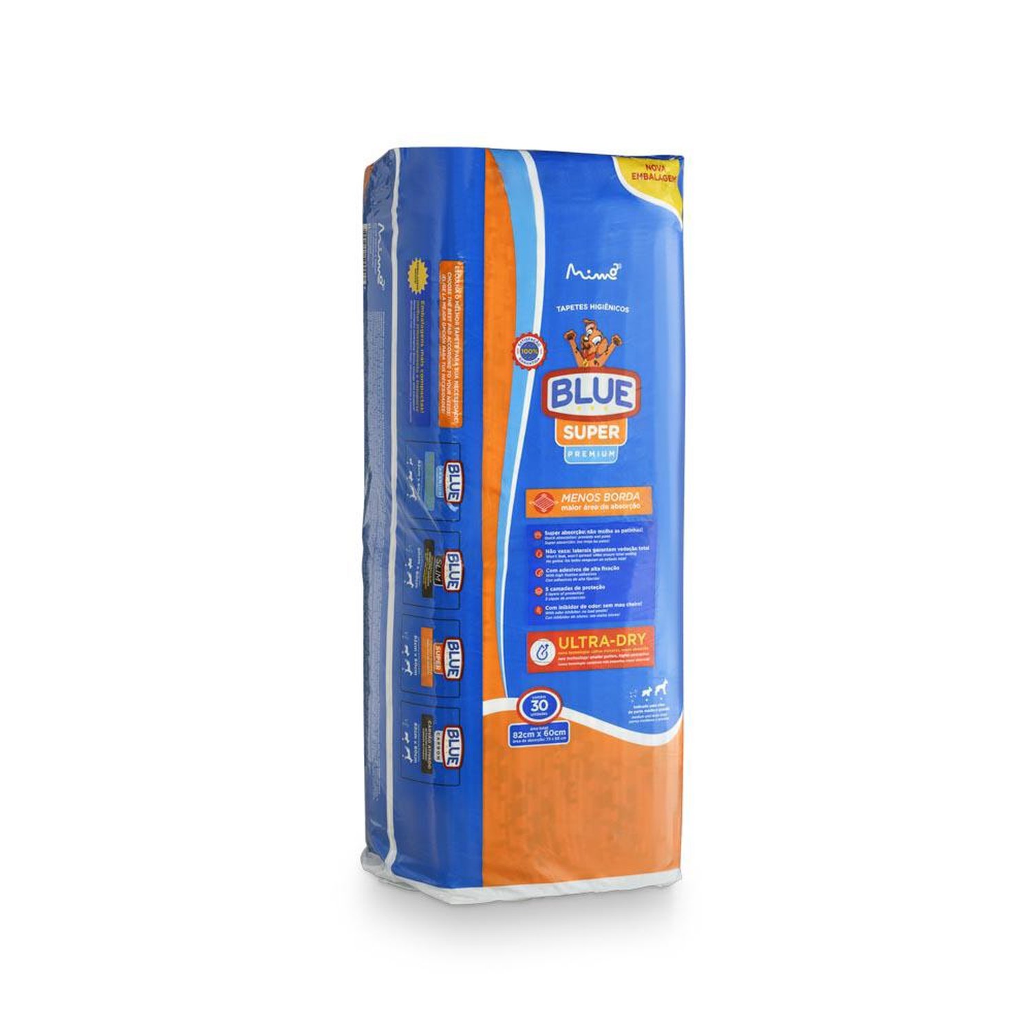Tapete Higiênico Blue Super 30 Unidades 82X60cm