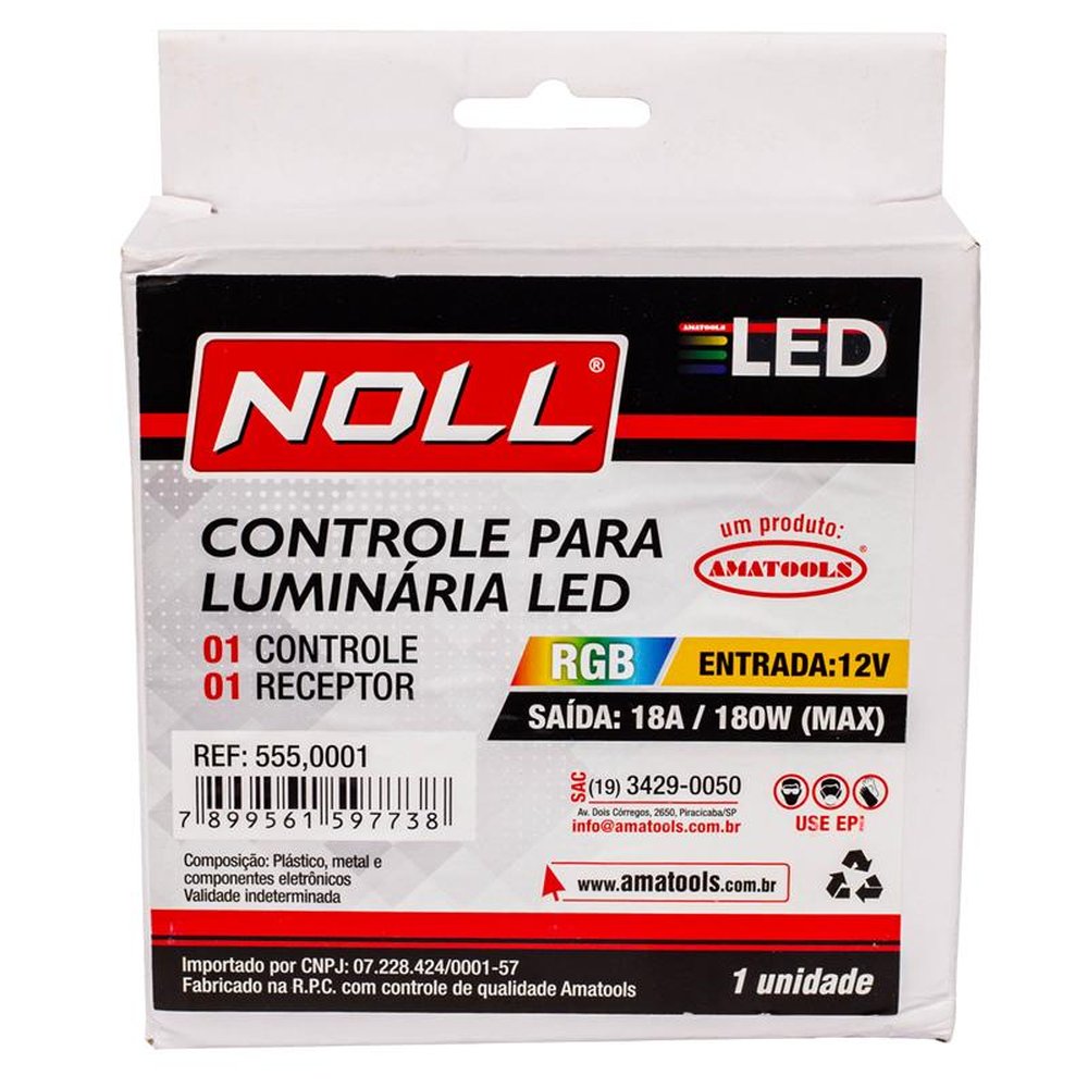 Controle Para Luminária Led Rgb 180W - 12 Led Noll