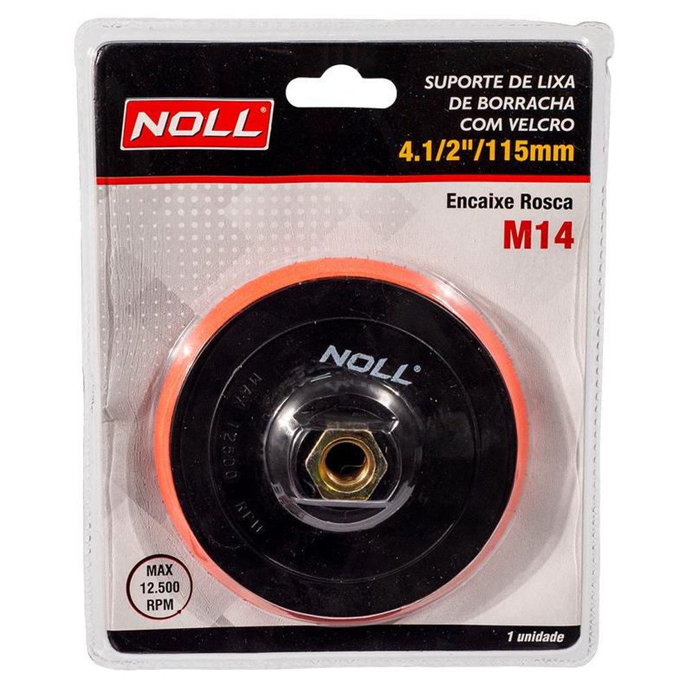 Suporte De Lixa De Borracha Com Velcro M14 X 115Mm / 4.1/2" Noll