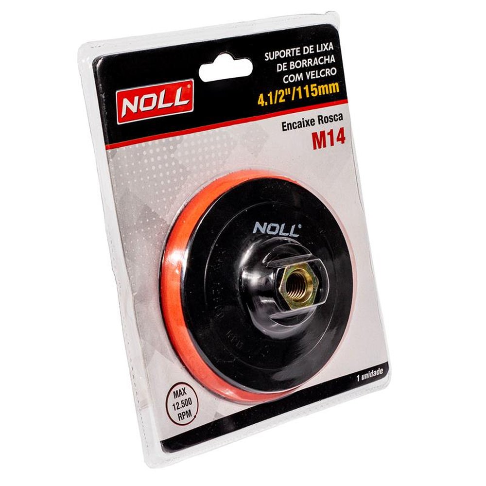 Suporte De Lixa De Borracha Com Velcro M14 X 115Mm / 4.1/2" Noll
