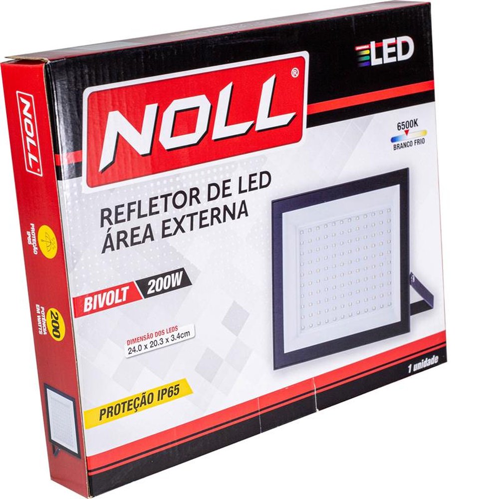 Refletor Led Área Externa 200W - 6500K - Bivolt Noll