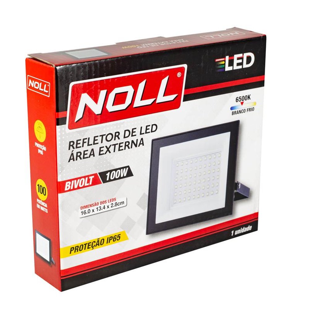 Refletor Led Área Externa 100W - 4000K - Bivolt Noll