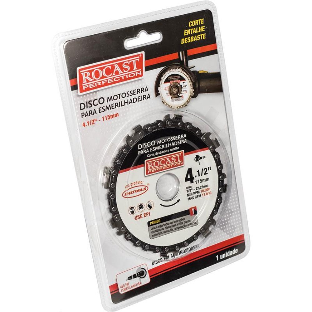 Disco Motosserra Para Esmerilhadeira 115 X 22,23Mm Rocast