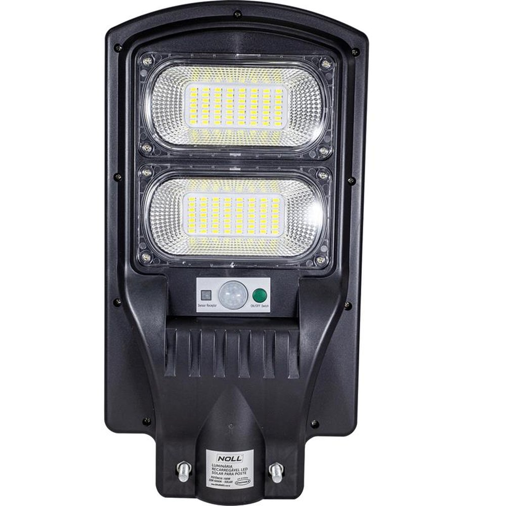Luminária Recarregável Led Solar Para Poste 100W - 6000K Noll