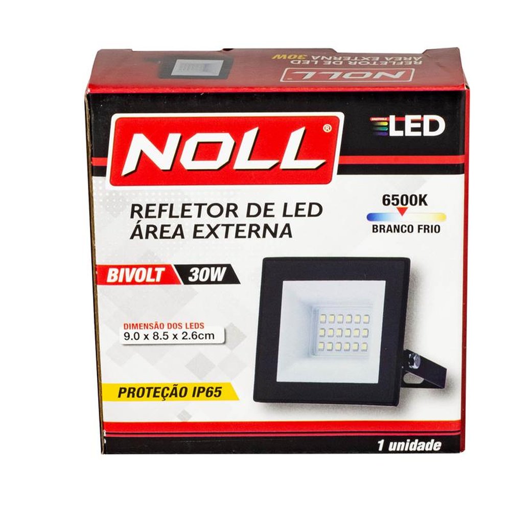 Refletor Led Área Externa 30W - 6500K - Bivolt Noll