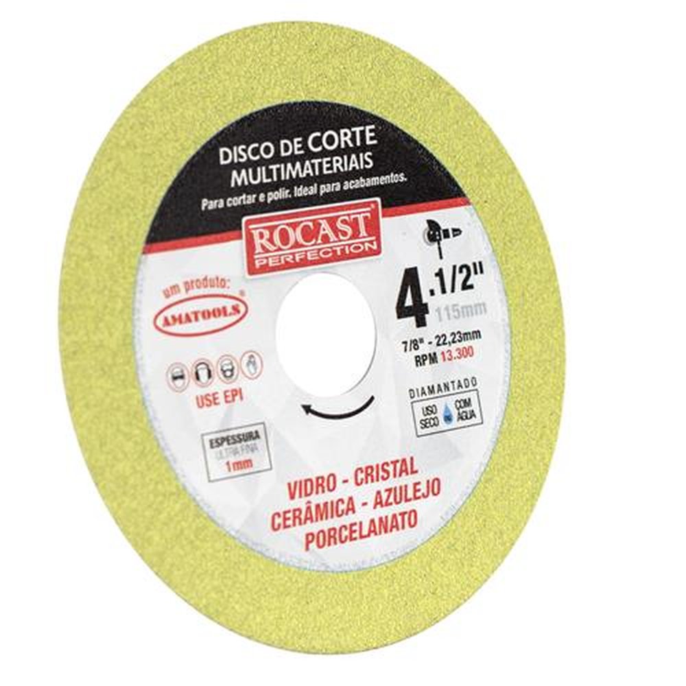 Disco De Corte Multimateriais 115 X 22.2 - 1Mm Rocast
