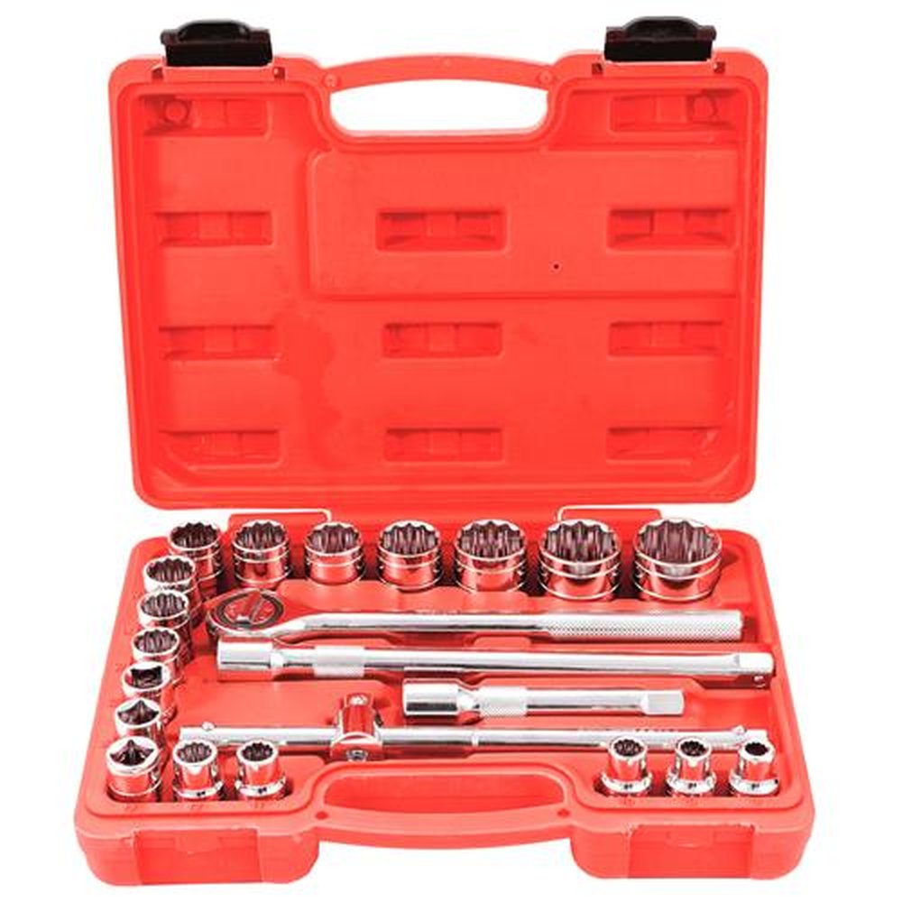 Jogo Soquete Estriado E Acessórios 1/2" - 22 Peças Noll