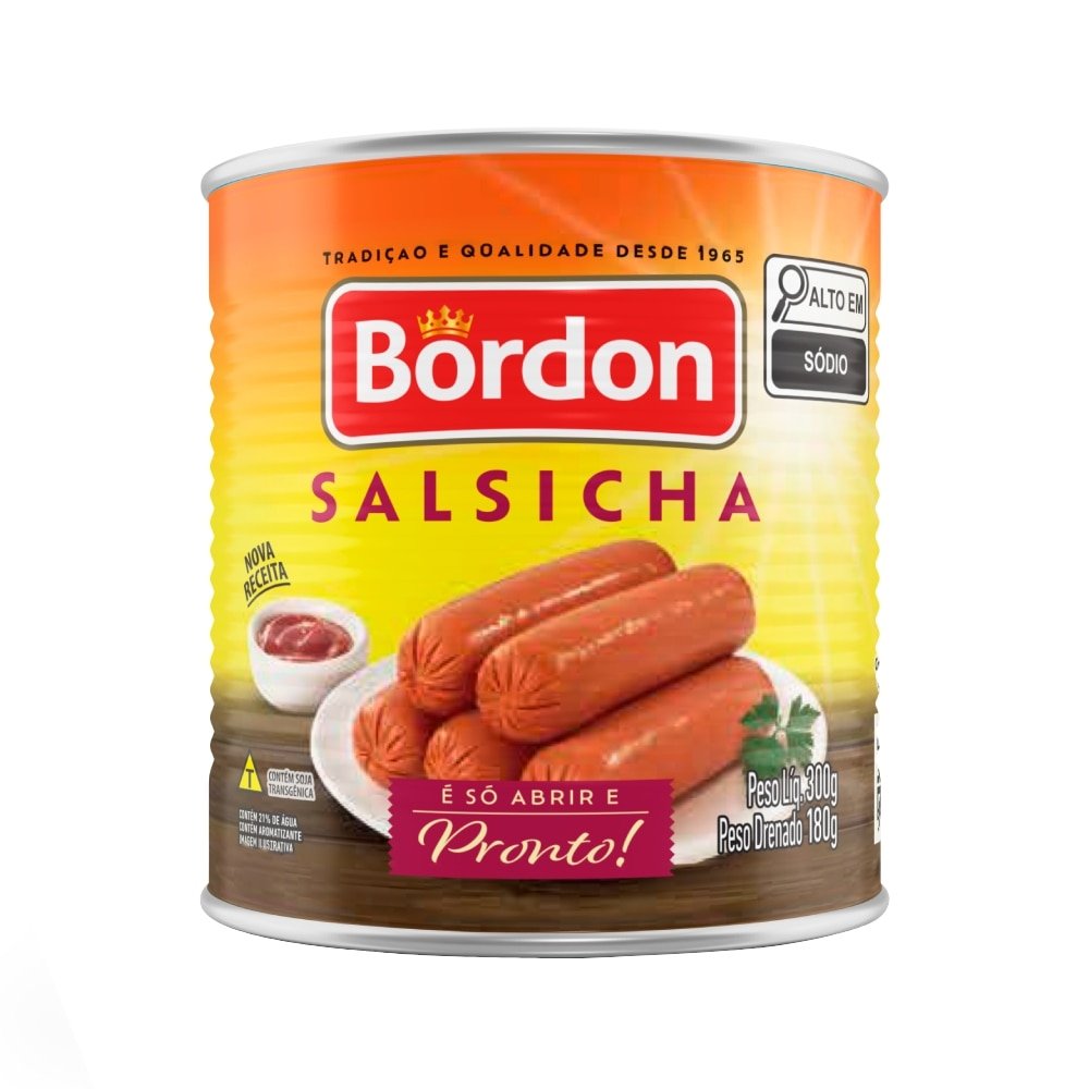 Salsicha Viena Bordon - Embalagem com 24 Unidades de 180g