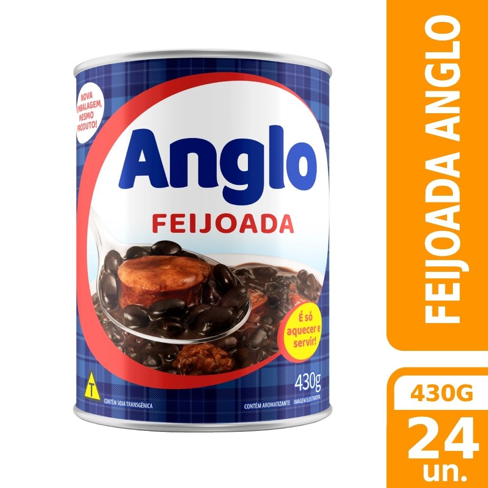 Feijoada em Lata Anglo 430g - Embalagem com 24 Unidades