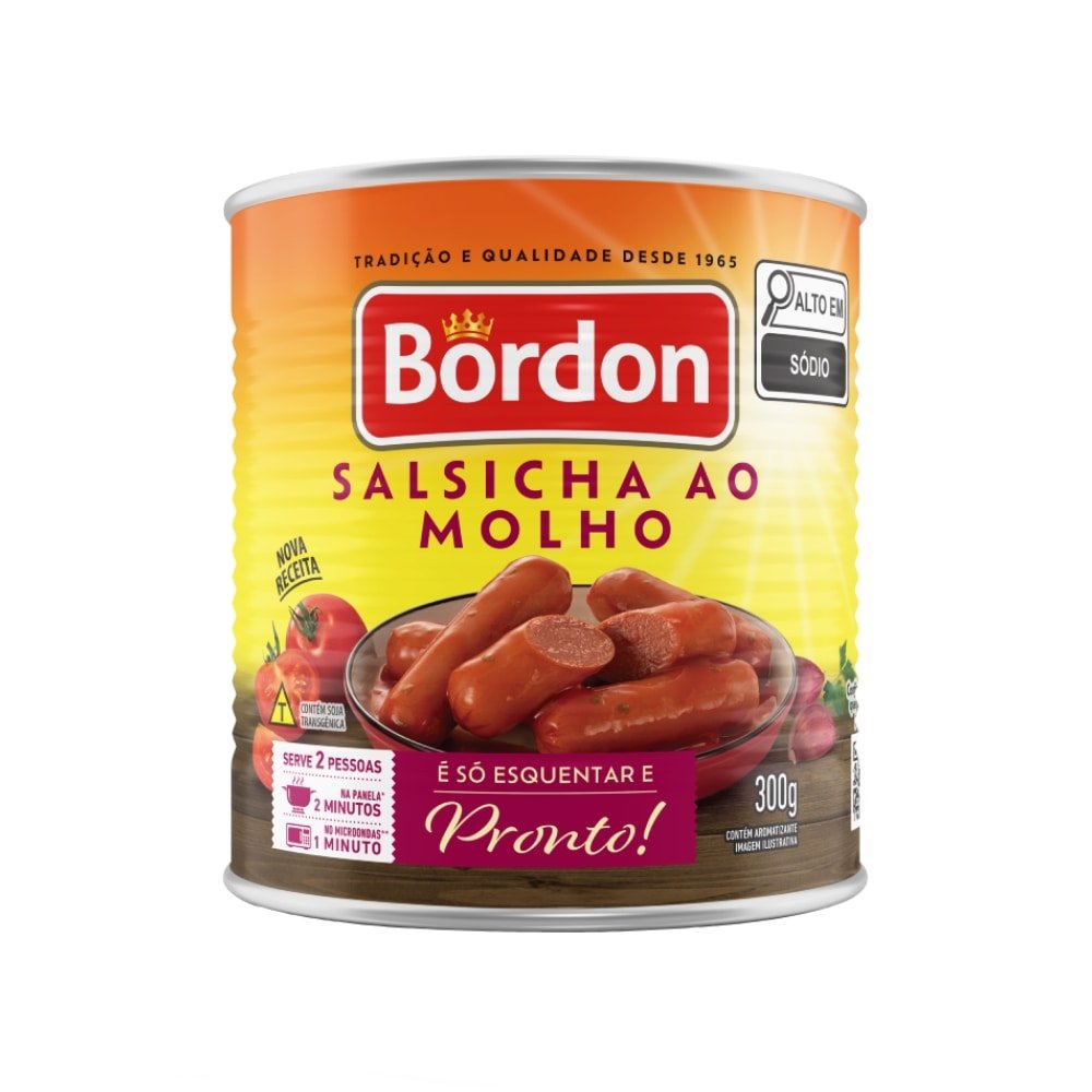 Salsicha Bordon ao Molho 300g ¿ Embalagem com 24 Unidades