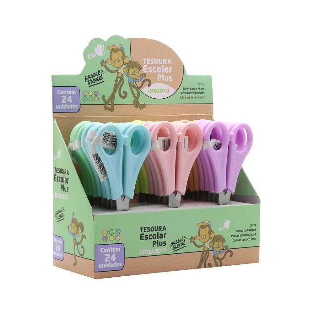 Tesoura Escolar Plus Pastel Trend, Leonora