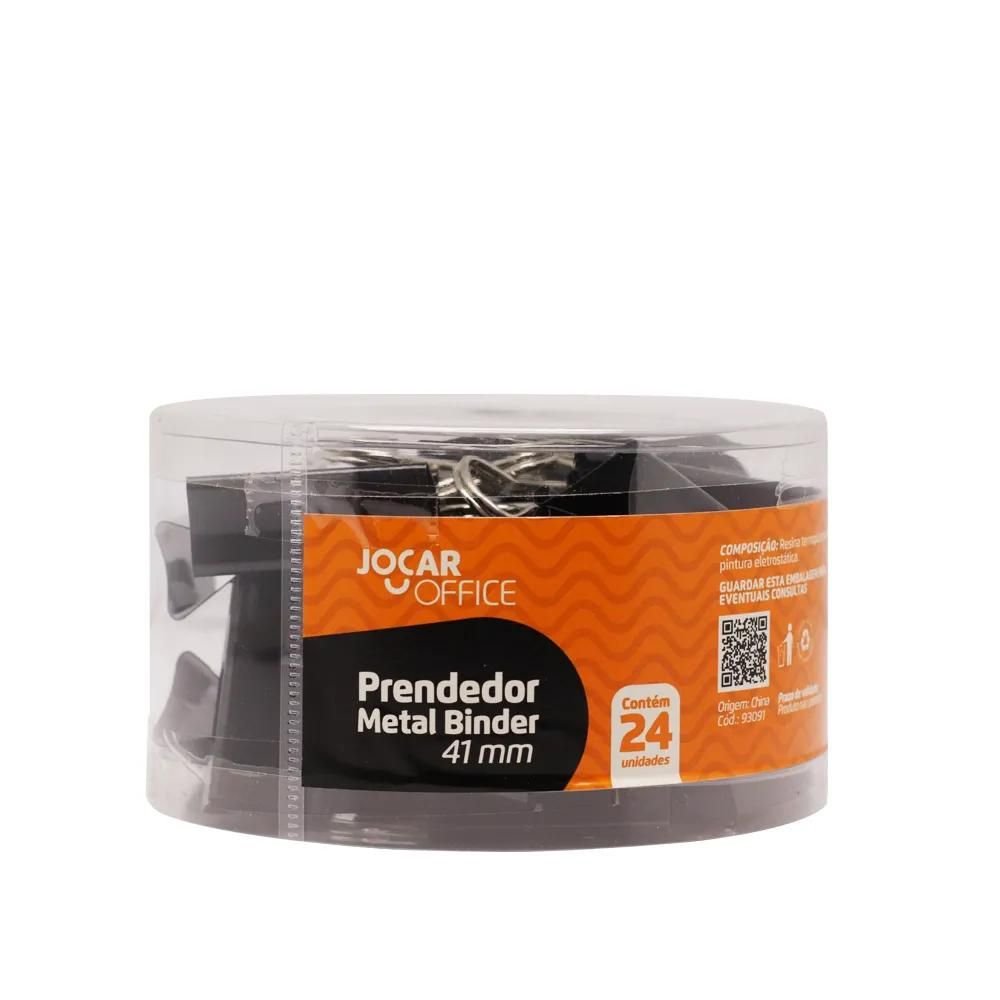 Prendedor Metal Binder 4 Mm Jocar Office, Leonora, Preto
